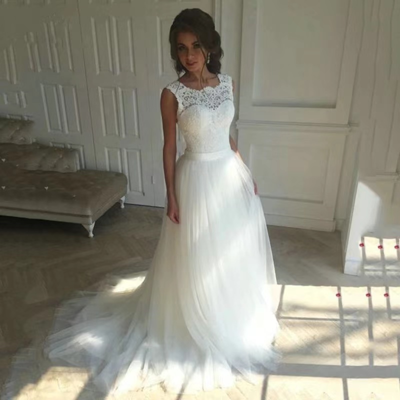 Robe De Novias 2022 robes De mariée dentelle Appliques robes De Fiesta Longue formelle Simple mariée pour être robe blanche