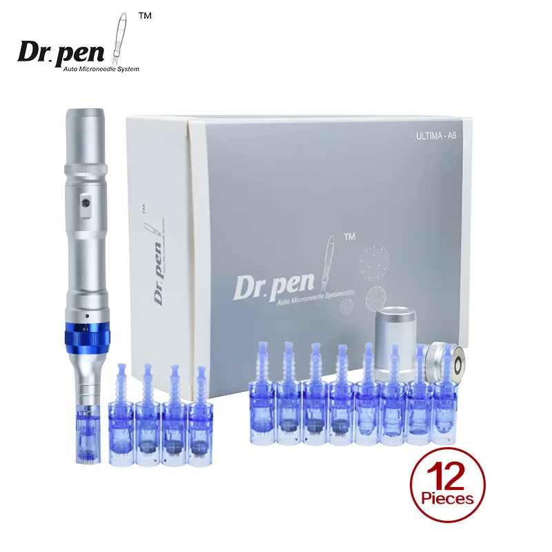 Bác Sĩ Bút A6 Xác Thực Tiến Sĩ Pen Ultima A6 Với 12 Chiếc Hộp Mực Microneedling Bút Derma Tự Động Bút Derma Cán Cho mặt Và Cơ Thể
