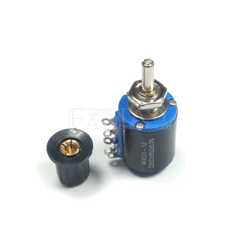 1pcs WXD3-12-1W 100 220 470 1K 2K2 3K3 4K7 10K 22K 33K 47K Ohm 100R 220R 470R 2.2K 3.3K 4.7K WXD3-12 1W  Potentiometer + 1 knob