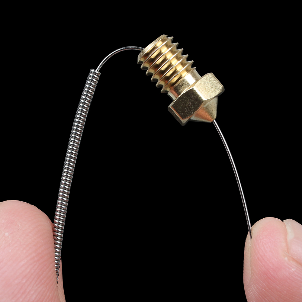 3dsway 10 peças de agulhas de limpeza de bico de aço inoxidável ferramenta 0.2 0.3 0.4mm limpador de broca kit diy para bico v6 mk8 peças de impressora 3d