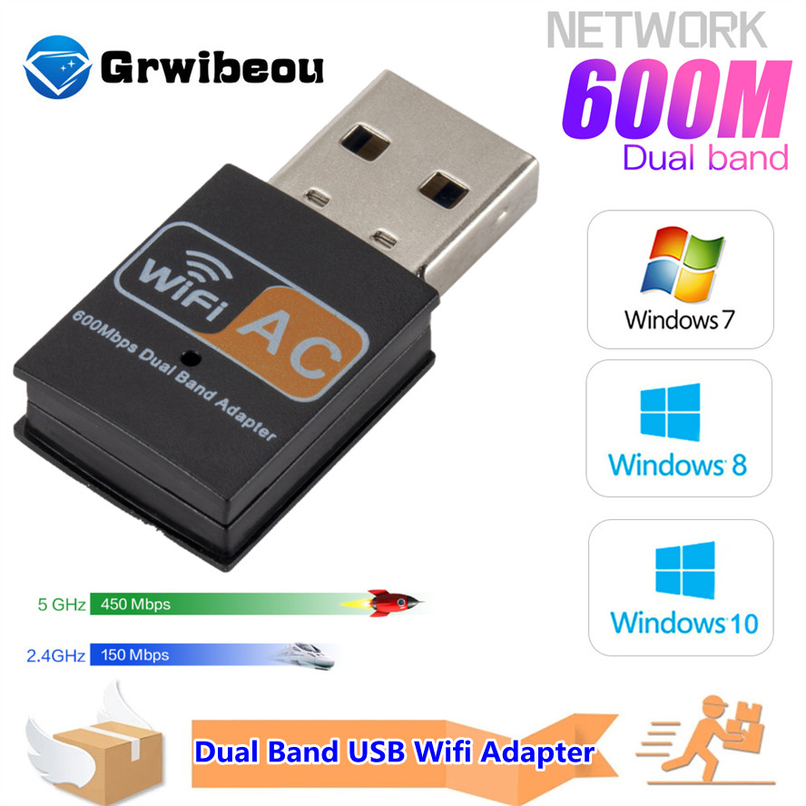 USB Băng Tần Kép Wifi 600Mbps Bluetooth 802.11ac Mini Phát Wifi Di Động Mạng 2.4G/5GHz không Dây Thẻ PC/Loptop