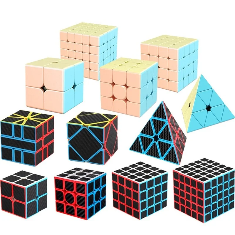 Moyu Meilong 3x3x3 4x4x4 профессиональный волшебный куб наклейка из углеродного волокна скоростной куб квадратная головоломка развивающие игрушки для детей