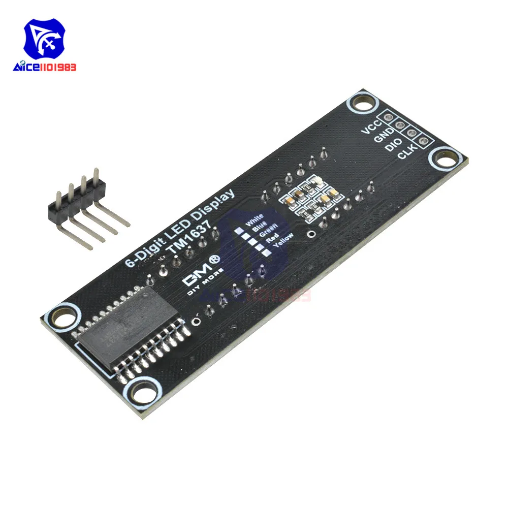 diymore 0,36 pollici TM1637 6 bit 7 segmenti modulo display LED digitale interfaccia I/O 5 colori disponibili per Arduino