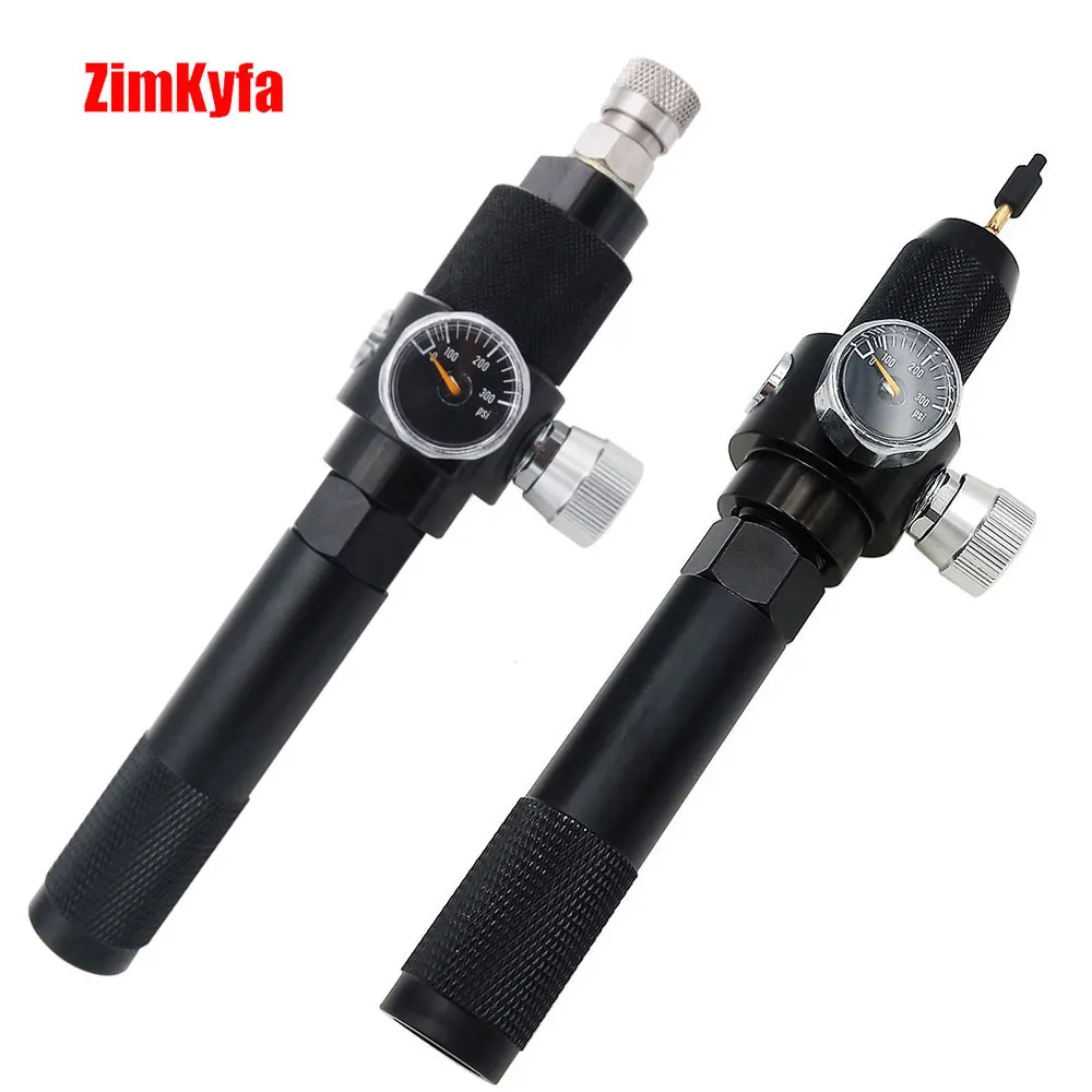 Configuración del adaptador de Co2, cápsula de Co2 de 12g a herramienta de aire, adaptador de cargador de llenado rápido con regulador de 0-200 PSI y QD hembra de 8mm