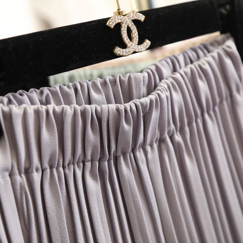 Celana Kaki Lebar Elastis Rami & Sifon Berlipat Solid Wanita Musim Panas Celana Kulot Longgar Kasual Pinggang Tinggi Liburan