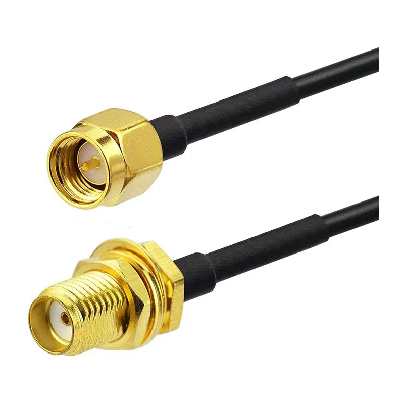 RP-SMA SMA Connector ชายหญิงทองแดง Feeder สําหรับ Coax Coaxial WiFi การ์ดเครือข่าย RG174 Router เสาอากาศ