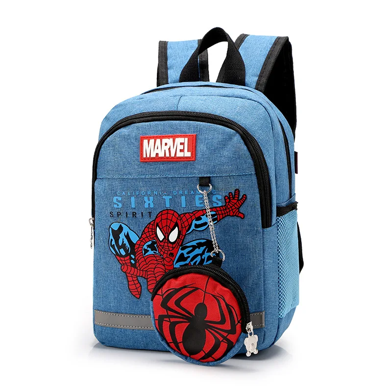 子供用マーベルバックパック,スパイダーマン,キャプテンアメリカ,2セットデザイン,カジュアル,ベビースクールバッグ,通気性のあるブックバッグ