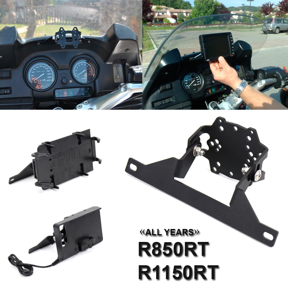 Nuevo soporte de teléfono para motocicleta, soporte GPS para teléfono USB para BMW R 850/1150 RT R1150RT R850RT