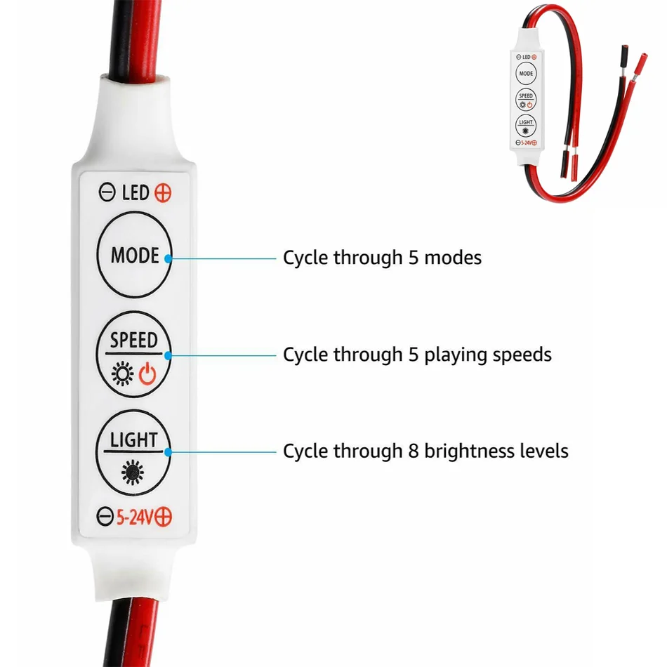 DC 12V-24V Mini 3 tasti 11ey RF Controller LED monocolore Dimmer di luminosità per led 3528 5050 Striscia LED