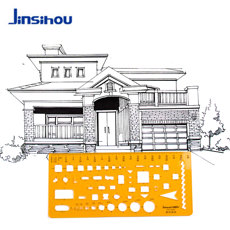 Circular oval ruler durable K Resin drawing design furniture architect template drafting ruler template measuring ruler 2pcs