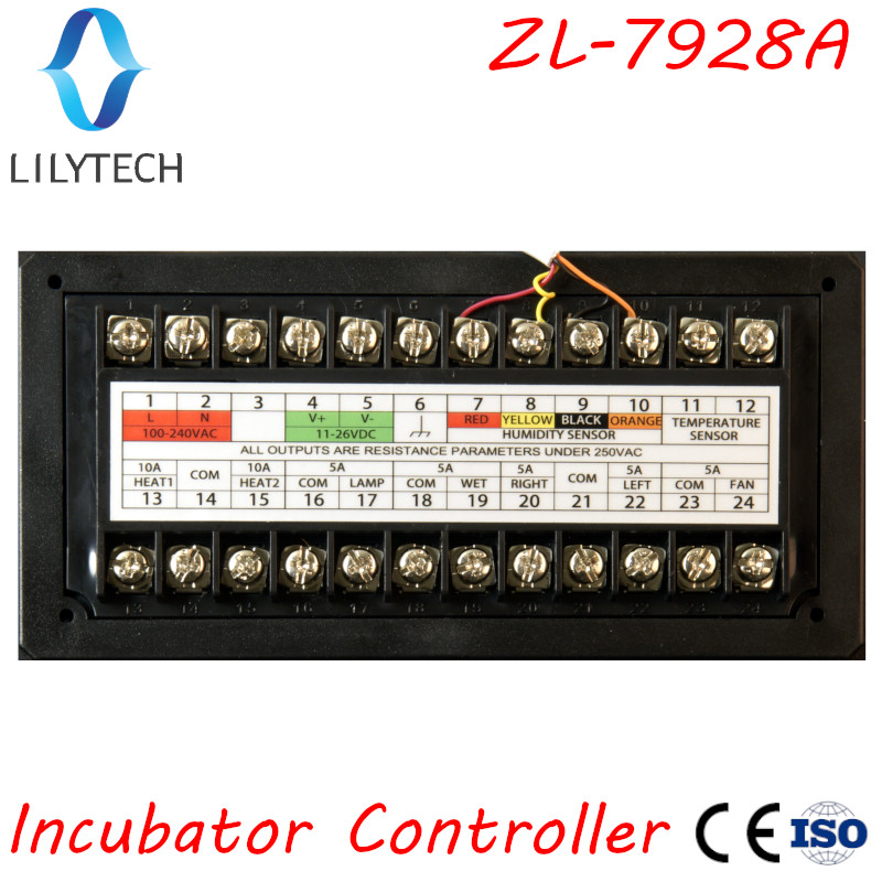 LILYTECH, ZL-7928A, 100/220Vac, bateria de backup de 12V, saídas secas, incubadora automática multifuncional, controlador de incubadora, ZL-7918A