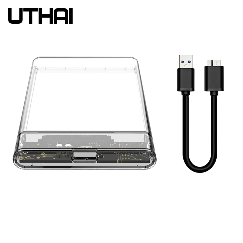 Uthai G06 USB3.0/2.0 HDD 2.5Inch Cổng Nối Tiếp SATA SSD Ốp Lưng Hỗ Trợ 6TB Trong Suốt di Động HDD Gắn Ngoài Ốp Lưng