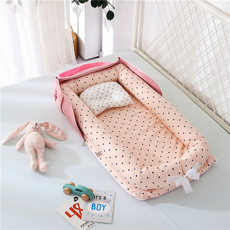 LazyChild แบบพกพาเด็ก Nest เตียงสำหรับชายหญิงเดินทางทารกผ้าฝ้าย Cradle เปลเด็กทารกแรกเกิดที่นอน