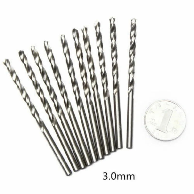 10 pz HSS 0.3mm - 3.5mm codolo dritto twist drill noce vajra bodhi pearl bead punzonatrice più piccola