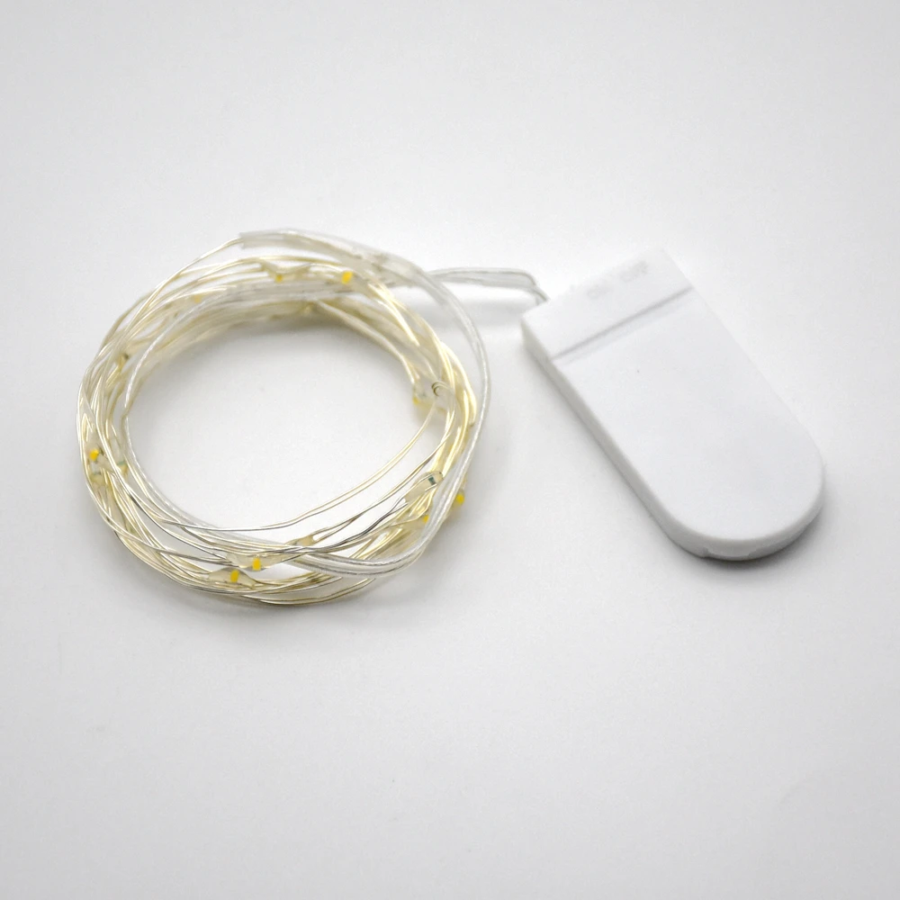 1M 2M 3M Vòng Hoa Trang Trí Đèn Dây Đồng CR2032 Hoạt Động Bằng Pin Giáng Sinh Cho Tiệc Cưới LED Dây cổ Tích Đèn