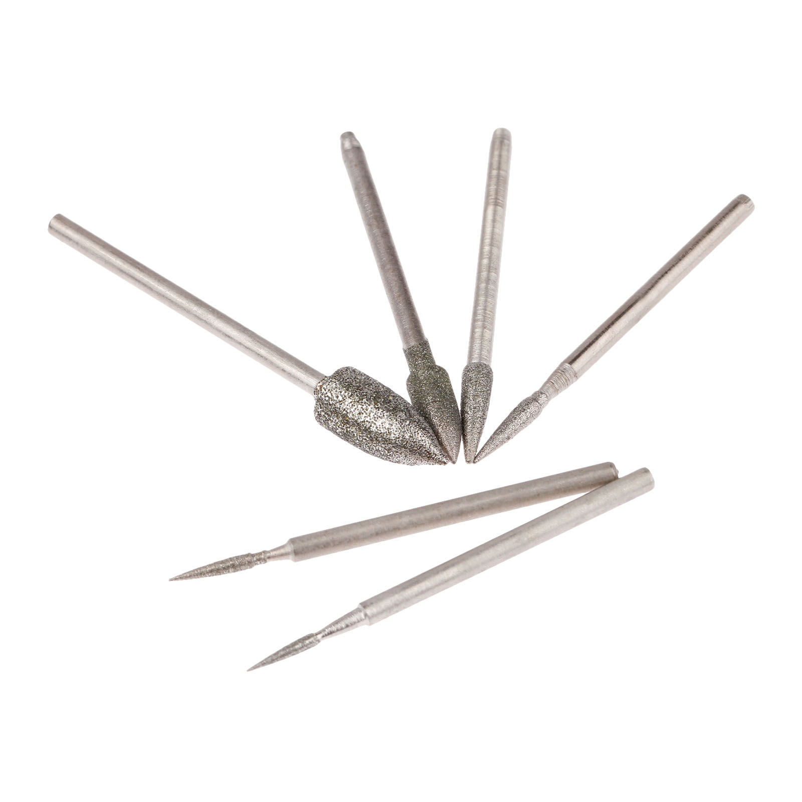 6 ชิ้น Dremel อุปกรณ์เสริม 2.35 มิลลิเมตร Shank Electroplating เพชรหัวขัดเข็มหยกหินแกะสลักเครื่องมือแกะสลัก