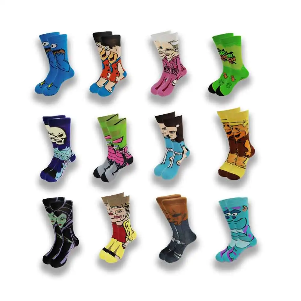 Calcetines de alta calidad para hombres y mujeres, personajes de historia de cine, calcetines cómodos y suaves para monopatín de tubo en primavera y Qutum