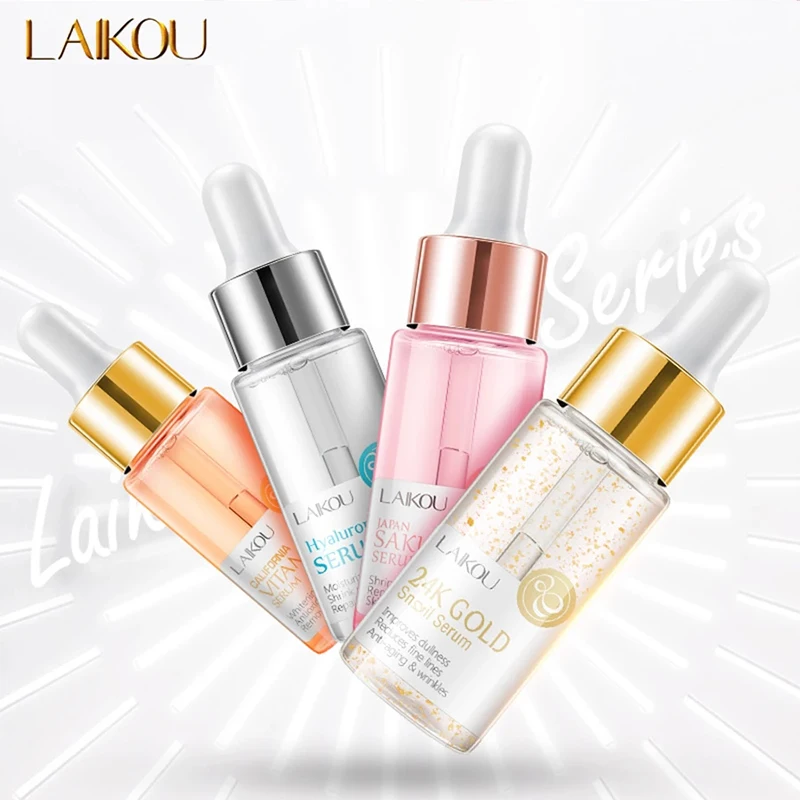 LAIKOU Hyaluronic Acid Tinh Chất Serum Da Mặt Chống Nhăn Dưỡng Trắng Da Chăm Sóc Da Mặt Chống Lão Hóa Da Khô Vitamin C Tinh Chất Hoa Hồng 17Ml
