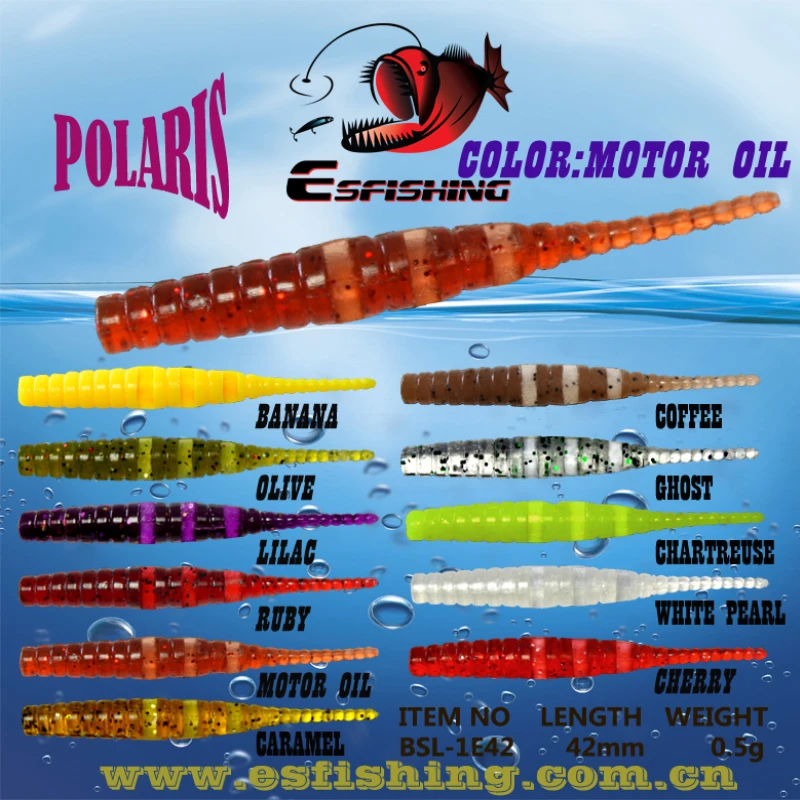 KESFISHING Jig Con Sâu Mồi Polaris 42Mm Pesca Bass Cá Hồi Mùa Đông Băng Phun Muối Và Mùi Hương Miễn Phí Vận Chuyển Mềm Mại mồi Câu