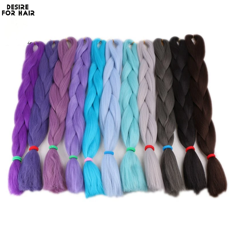 Desire for Hair Высокотемпературное синтетическое плетение волос длиной 24 дюйма, 60 см, 100 цветов на складе, чтобы сделать дреды, косички