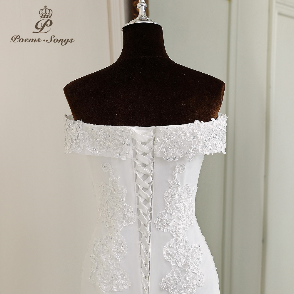 ที่กําหนดเอง Elegant เรือคอชุดแต่งงานสําหรับผู้หญิงชุดแต่งงานนางเงือกแต่งงานสีขาวชุด vestidos de novia ชุดเจ้าสาว