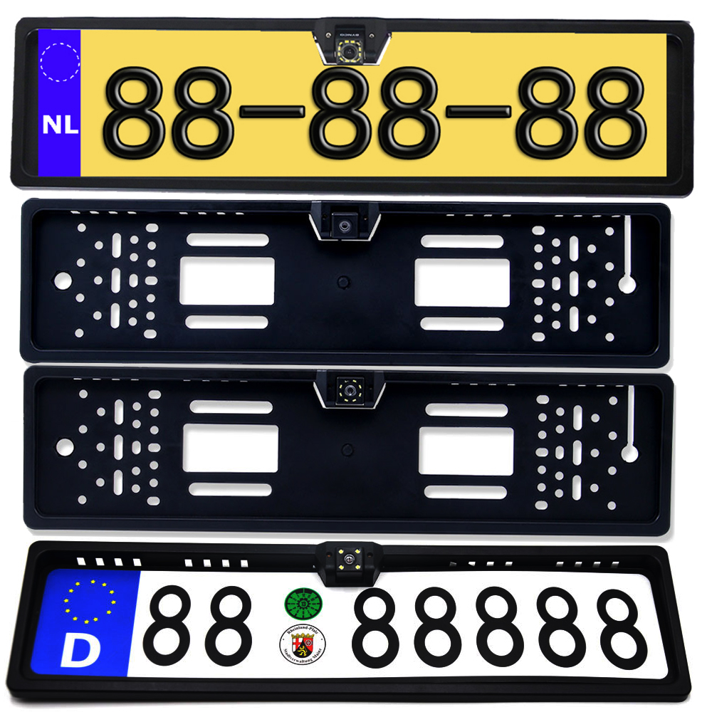 車のリアビューカメラ EU ヨーロッパのナンバープレートフレーム防水ナイトビジョンリバースバックアップ 4 または 8 12 LED ライト付き