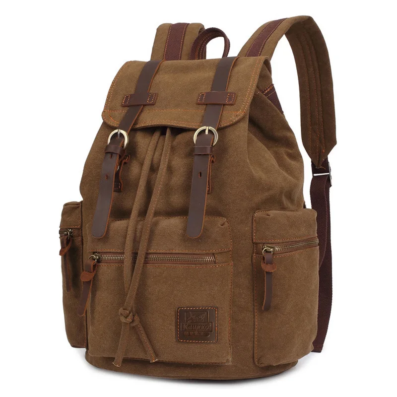 Mochilas de lona vintage para hombres y mujeres, bolsos de viaje para estudiantes, informales para senderismo, viajes, Camping, Mochila Masculina