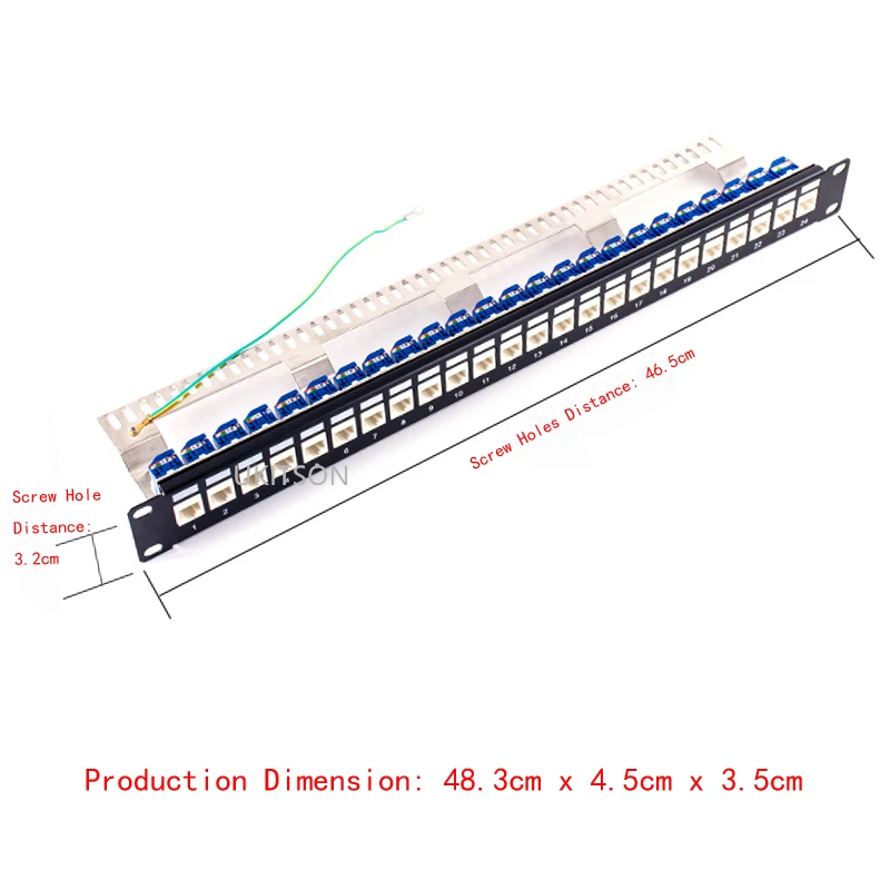 Патч-панель без инструментов с 24 вилками, разъем модуля RJ45 Keystone Jack CAT6, для 19 дюймового кронштейна в стойку для подключения к Интернету