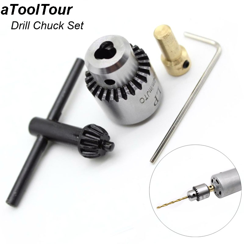 Mini chave de mandril de moagem de broca elétrica jt0 0.3-4mm com eixo de 3.17mm kits de adaptador de 3 mandíbulas cartucho de mandril para motor