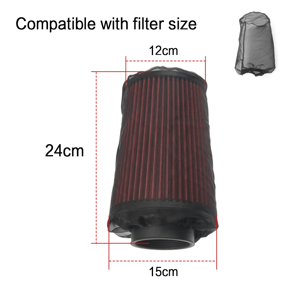 Capa protetora universal para filtro de ar preta à prova d'água à prova de óleo preta