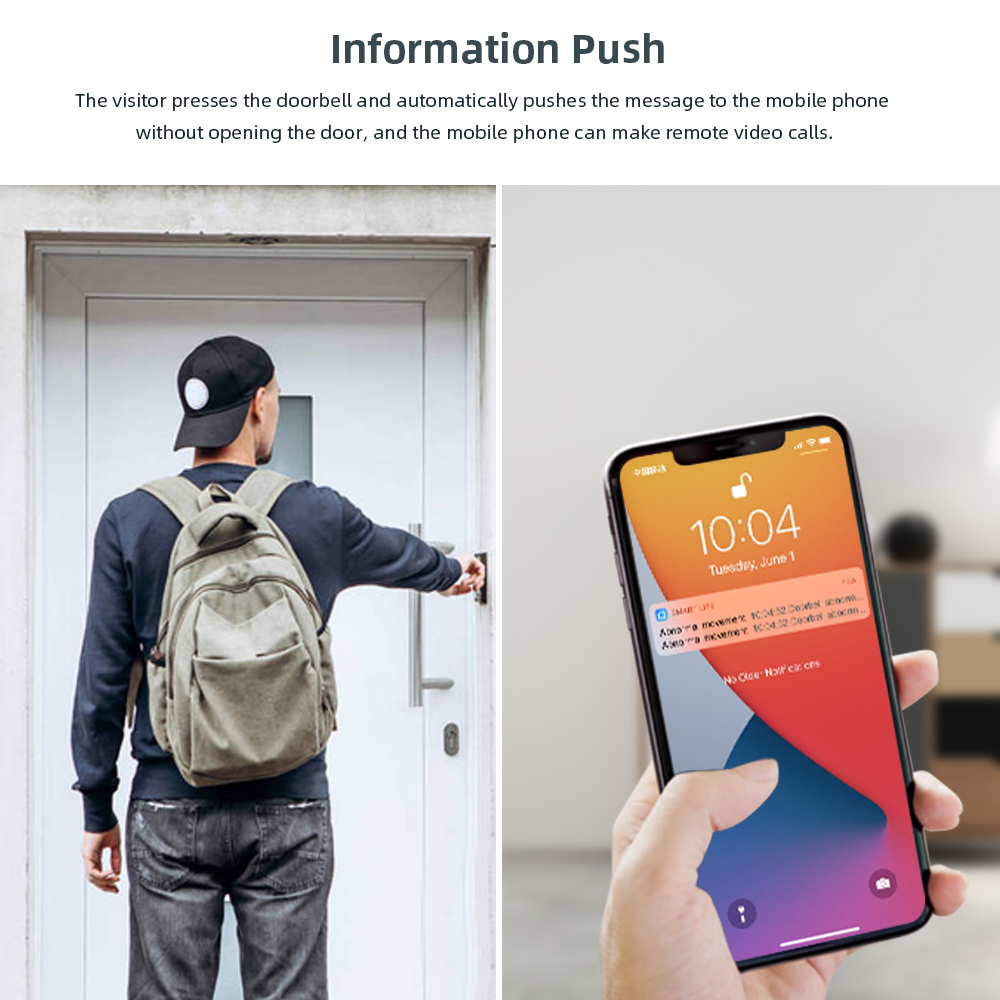 Cámara de timbre de vídeo con batería inteligente Tuya 1080P 170 ° 12-24V AC/DC timbre de puerta con cable cámara Audio bidireccional funciona con Alexa Google