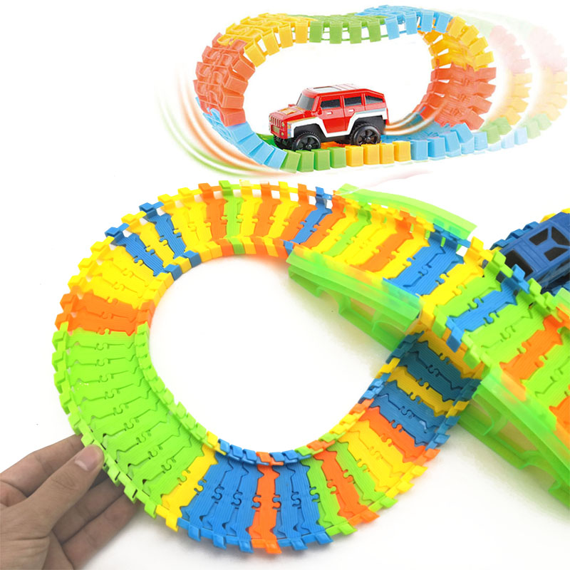 Diy com mapa montar dublê carro variedade universal conjunto de corrida pista carro flexível educacional ferroviário modelo puzzle brinquedo para crianças