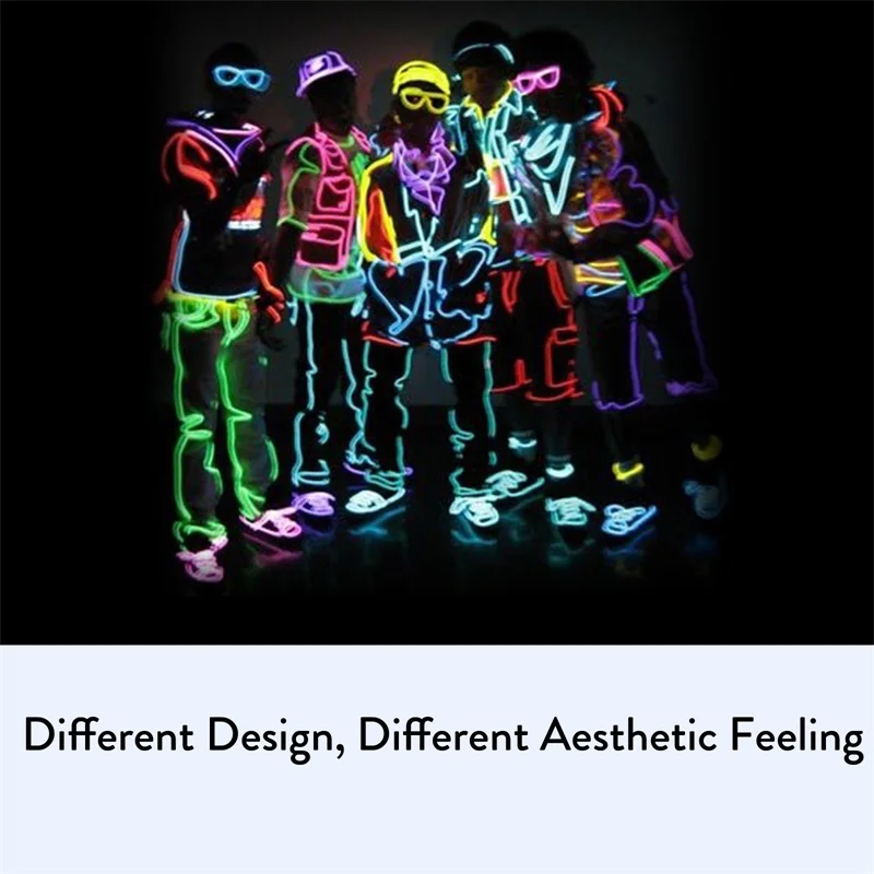 ยืดหยุ่นนีออนเรืองแสงรถ EL ลวด LED กันน้ําเชือก DIY รถ, ปาร์ตี้, ห้อง, ตกแต่งเสื้อผ้า, 1 m, 2 m, 3 M, 4 M, 5 m