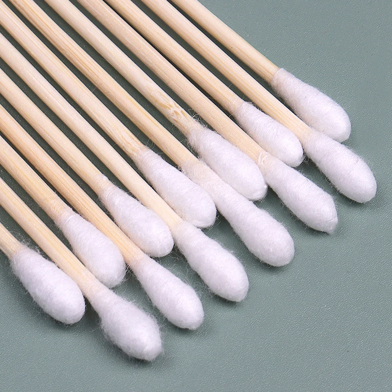 100 Chiếc Vệ Sinh Tai Gậy Tre Hình Xăm Môi Bông Micro Bàn Chải Đôi Tai Cây Đũa Phép Xoắn Ốc Bông Chăm Sóc dành Cho Tai