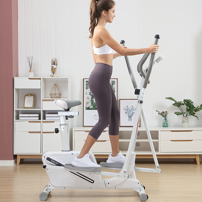 Bantalan berjalan olahraga dalam ruangan, peralatan kebugaran rumah sepeda berputar, Treadmill Gym elips dengan kontrol magnetik