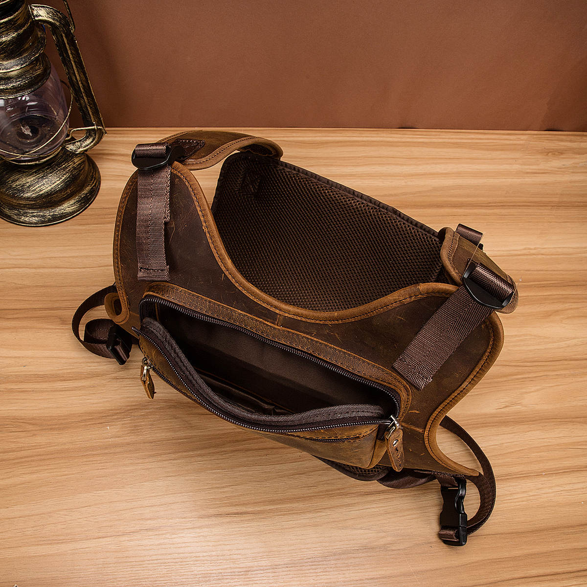 クレイジーホース-ヴィンテージレザーストリートウェア,ヒップホップチェストバッグ,2つのストラップチェストバッグ,ファッショナブルな長方形の衣服,291