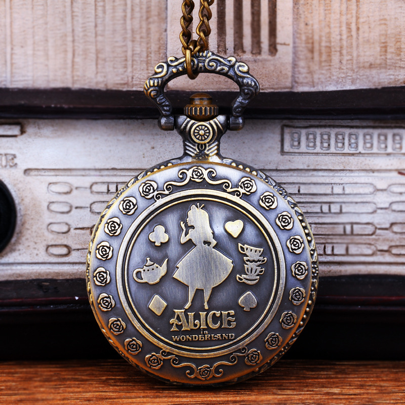 9075 Lớn Châu Âu Và Mỹ Xu Hướng Alice Dreamwalk Xứ Sở Thần Tiên Đầm Đồng Hồ Bỏ Túi Alice Đồng Hồ Bỏ Túi
