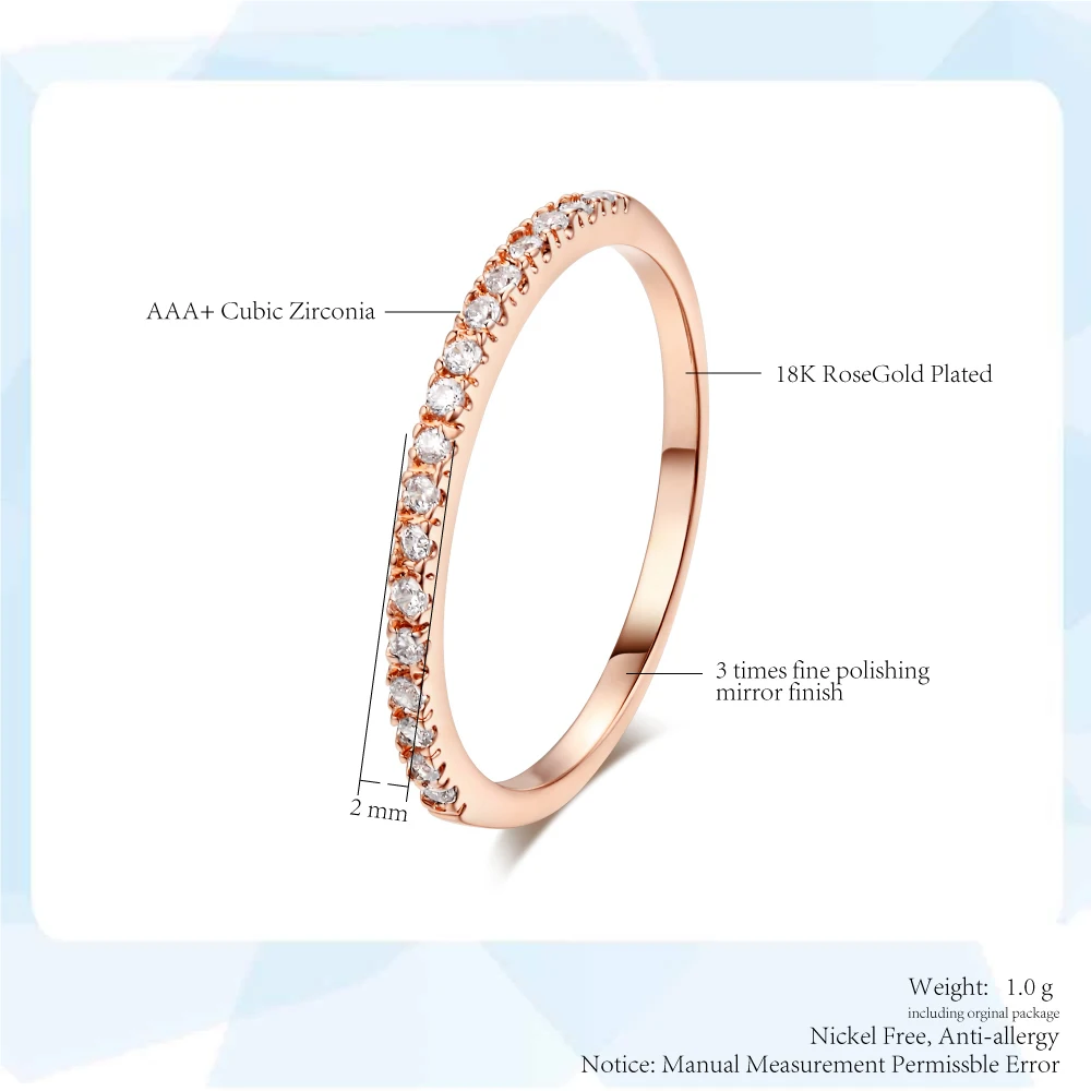 Tiny อ่อน Micro Pave Zircon แหวนอินเทรนด์ Chic คริสตัลเดททุกวันผู้หญิงแหวนแฟชั่นเครื่องประดับของขวัญ r133