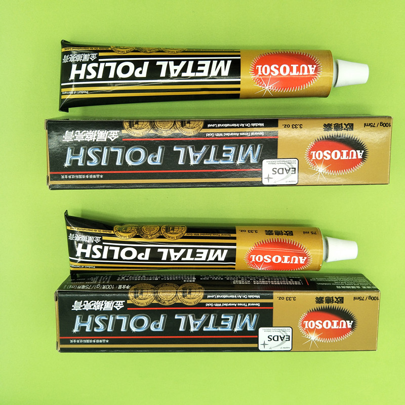 Autosol pasta de polimento de metal em alemanha, esfregão de cobre para ferrugem em aço inoxidável, 75ml e 100g