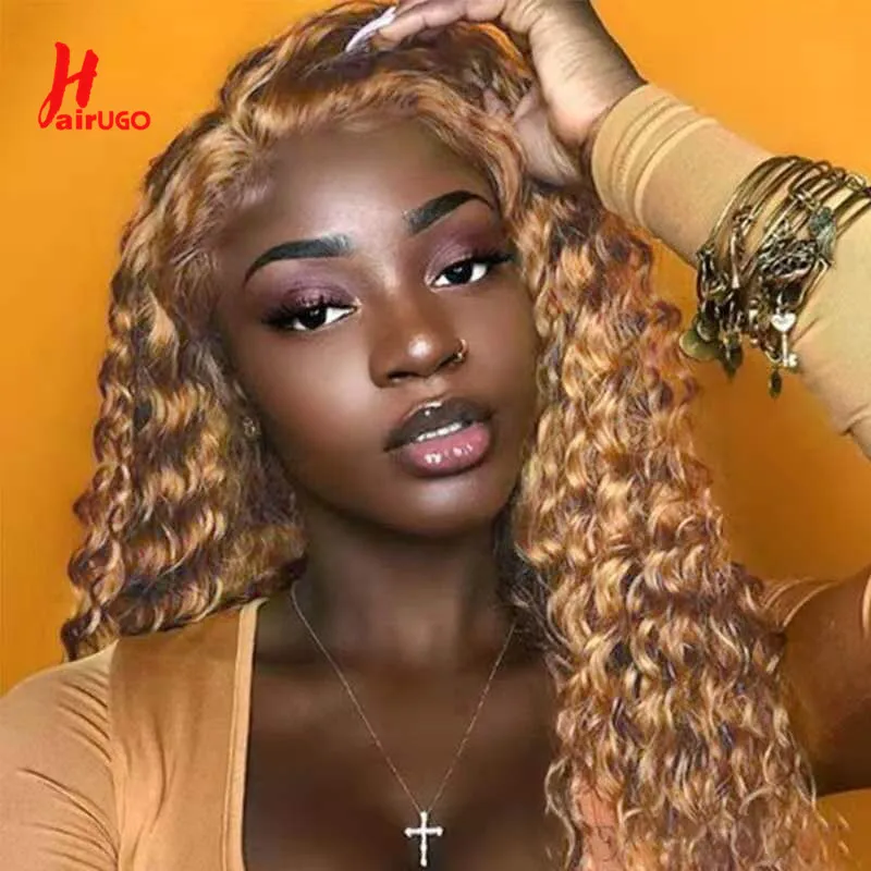 HairUGo 27 # Tóc Vàng Sâu Sóng Tóc Bó Peru 99J Remy Tóc Dệt 99J Màu 1/3/4 Sâu sóng Tóc Phần Mở Rộng