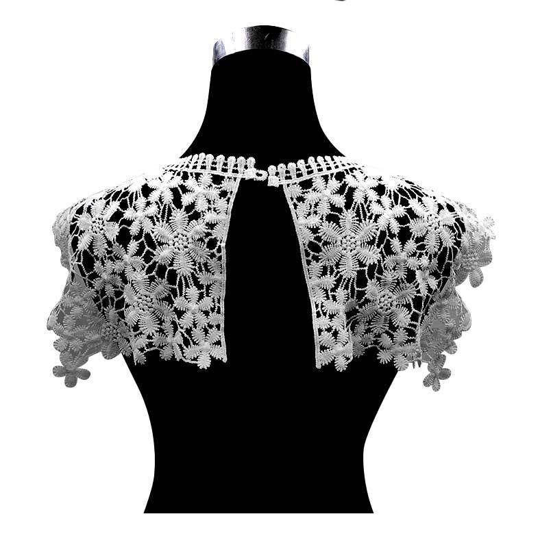 Solúvel em água gola de renda flor xale colete leite seda bordado corsage diy acessórios de renda colar falso