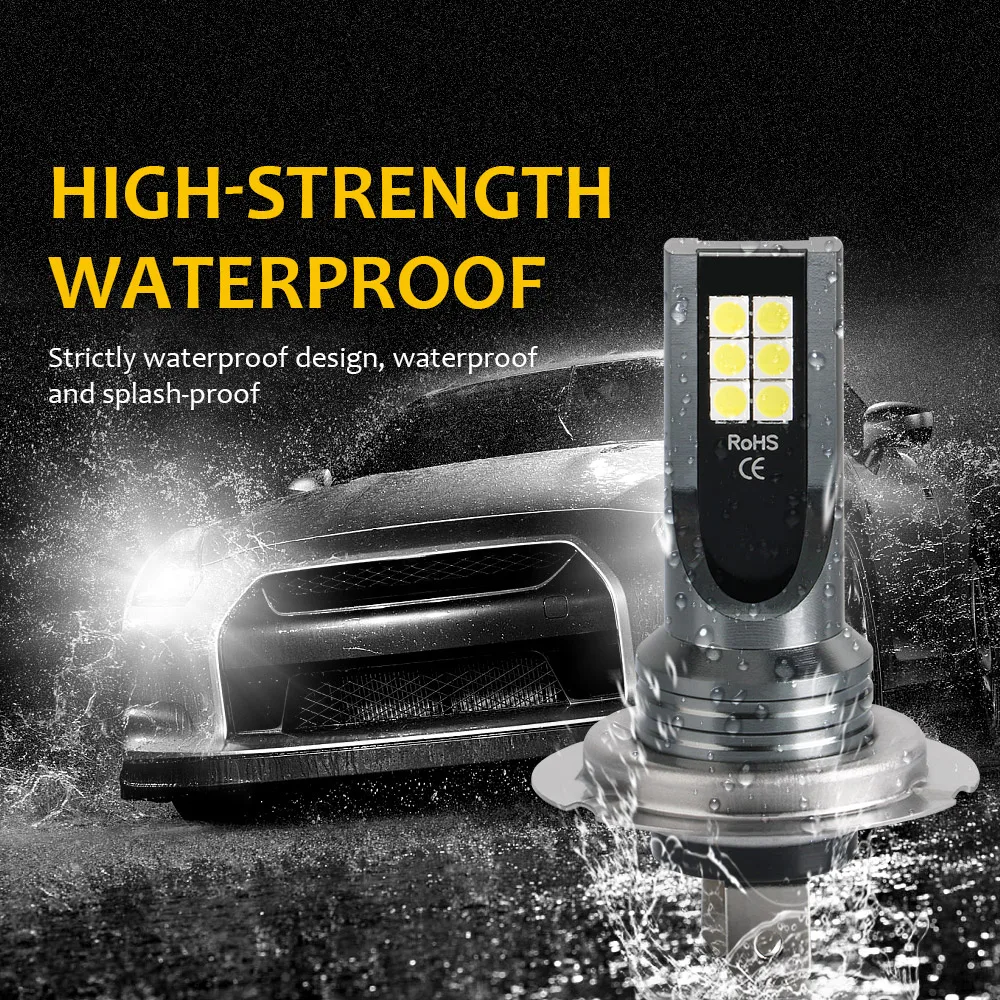 2 pçs h8 h11 led hb4 9006 hb3 9005 luzes de nevoeiro lâmpada 3030 12smd 6000k branco carro condução correndo lâmpada dianteira automática leds luz 12v