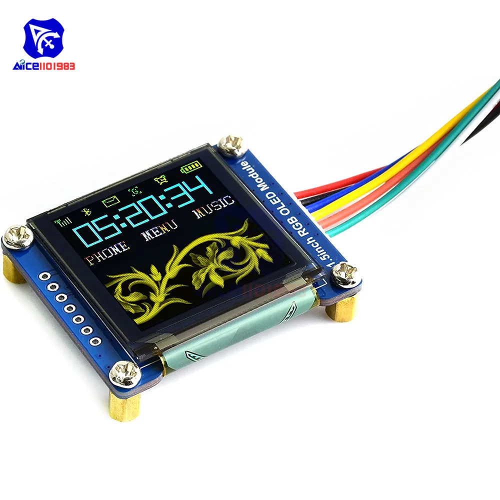 Diymore-Módulo de pantalla OLED RGB de 1,5 pulgadas, 128x128, interfaz SPI de alto Color de 16 bits, controlador SSD1351 para Raspberry Pi/Jetson Nano