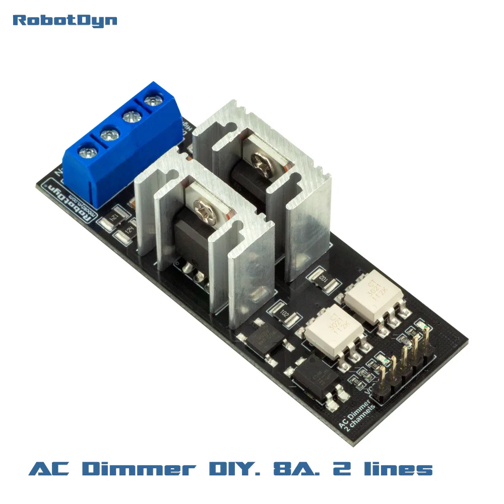 Módulo dimmer de luz CA, 2 canais, lógica 3,3 V/5 V, CA 50/60 Hz, 220 V/110 V