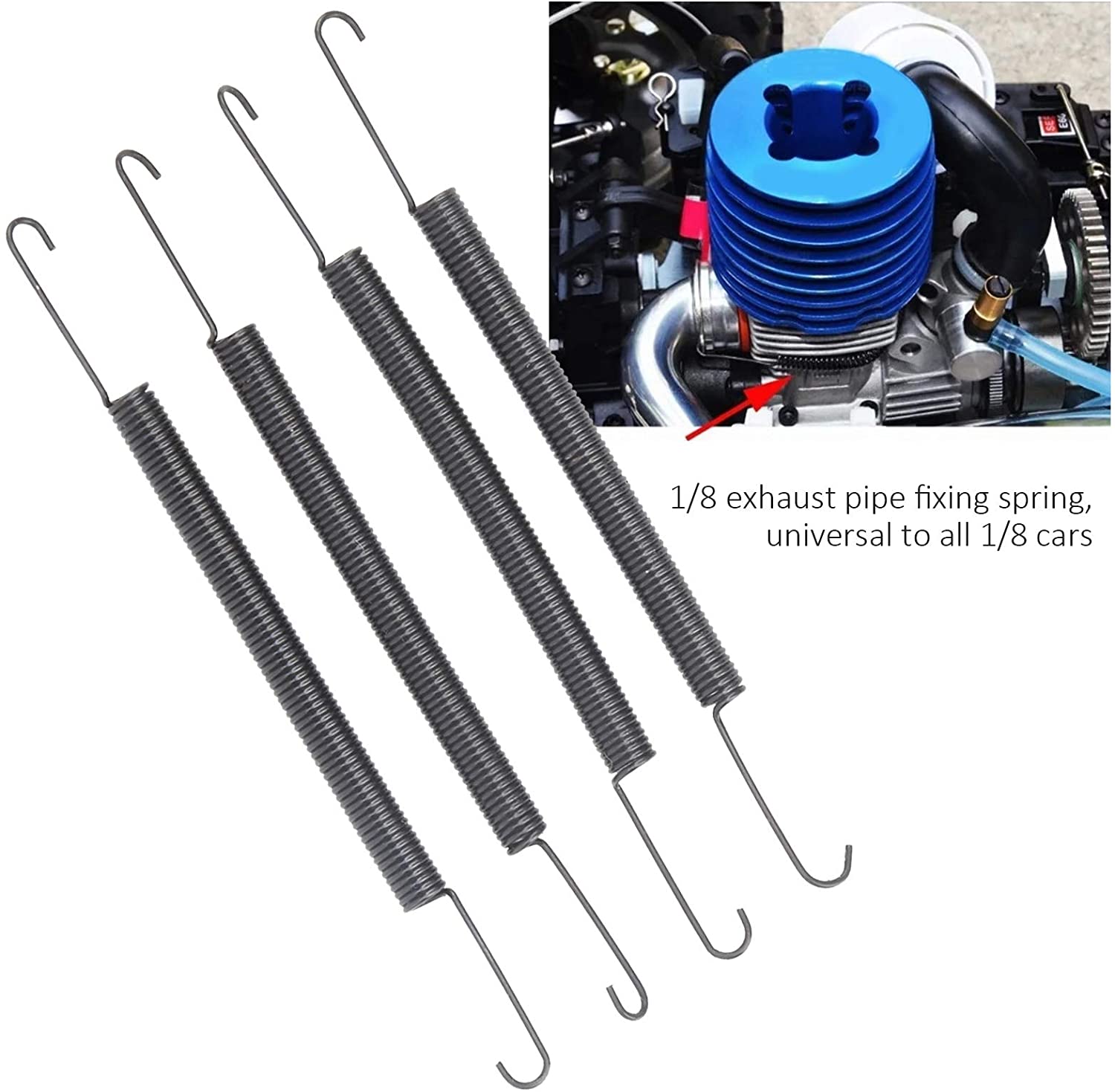 20 Buah Grosir 98Mm Pipa Knalpot Musim Semi untuk 1/8 RC Mobil HSP Himoto HPI Losi Axial RedCat 94086 94087 94088