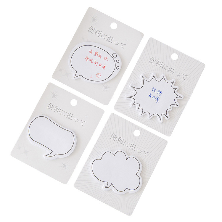Ellen Brook 1 Cái Dễ Thương Kawaii Hộp Thoại Giấy Dán Ghi Chú Sáng Tạo Notepad Ghi Nhớ Miếng Lót Văn Phòng Học Cung Cấp Văn Phòng Phẩm Miếng Dán Keo