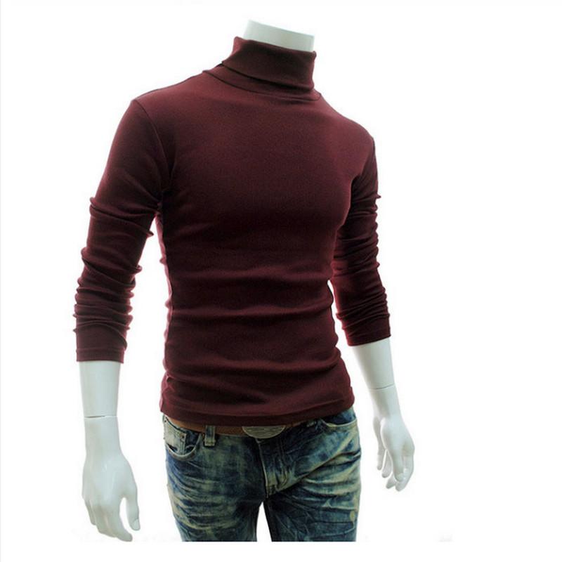 2020 Mode Mannen Trui Effen Kleur Lange Mouwen Coltrui In Mannen Truien Gebreide Trui Mannen Jersey Hombre Cuello