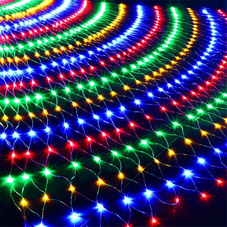 Wasserdicht 2x2M 3x2M LED Net Mesh Fee String Lichter Girlande Fenster Vorhang Weihnachten Garten lichter Hochzeit Party Urlaub Licht
