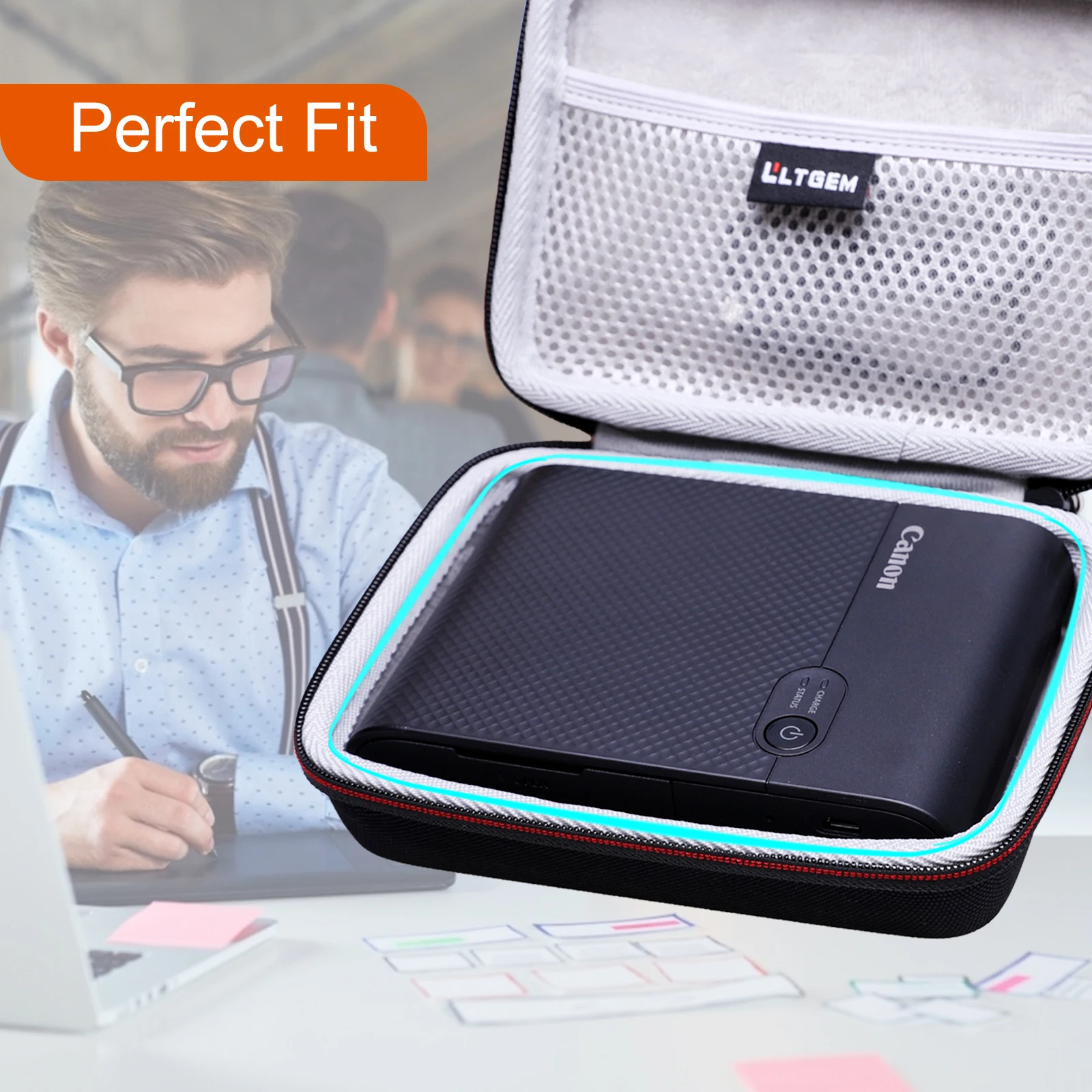 เคสแข็ง LTGEM EVA สําหรับเครื่องพิมพ์ภาพสี่เหลี่ยมแบบพกพา Canon SELPHY QX10