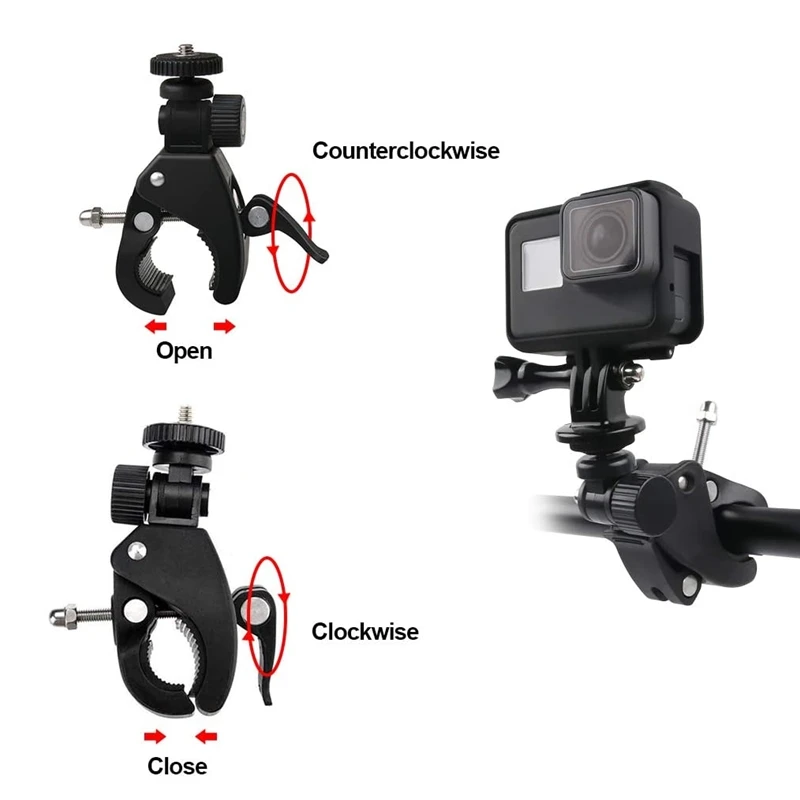 Bicycle Camera Mount Bike Motorcycle Handlebar Handle Bar Tripod Clip Adapter Action Camera Part For Gopro Hero 11 10 9 8 7